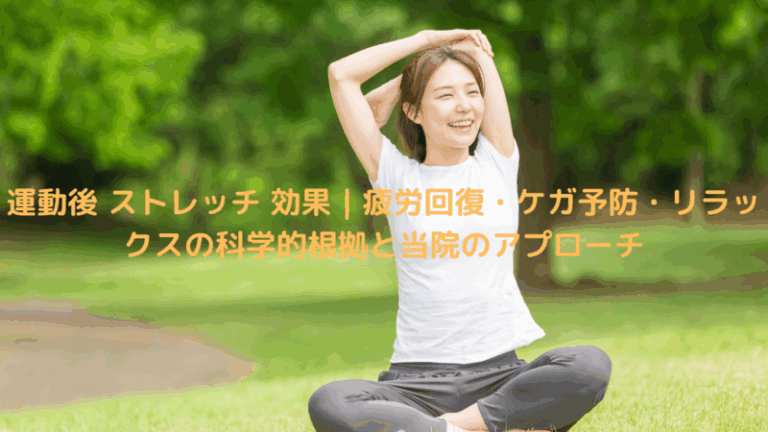 運動後 ストレッチ 効果｜疲労回復・ケガ予防・リラックスの科学的根拠と当院のアプローチ