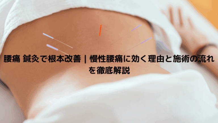 腰痛 鍼灸で根本改善｜慢性腰痛に効く理由と施術の流れを徹底解説