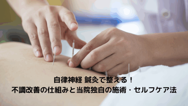 自律神経 鍼灸で整える！不調改善の仕組みと当院独自の施術・セルフケア法