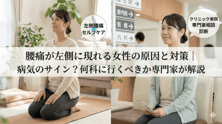 腰痛が左側に現れる女性の原因と対策｜病気のサイン？何科に行くべきか専門家が解説